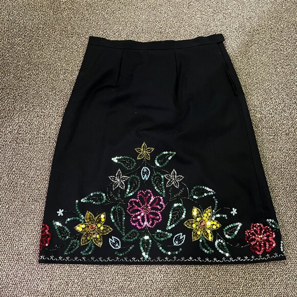Vintage Handmade Beaded/Sequin 1930-40's Ukrainian Skirt - Picture 1 of 3